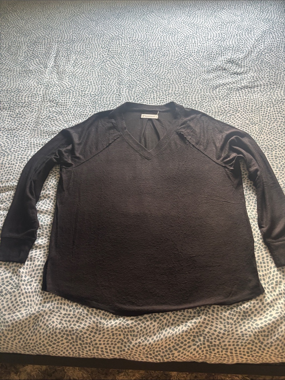 Lucky Brand Black V-Neck Long-Sleeve Tunic